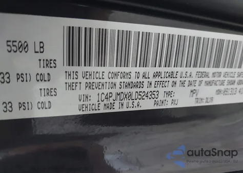 2020 Jeep Cherokee Limited 4X4 из США, поврежденный, VIN 1C4PJMDX0LD524353